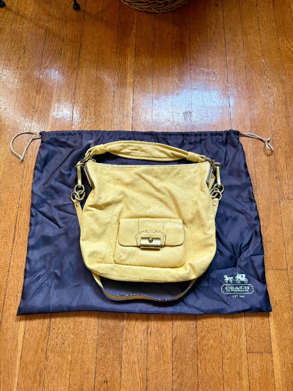 Coach Kristen Leather Hobo Bag in Buttercup